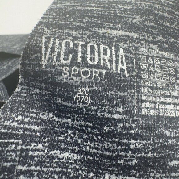 Victoria Sport Front Vent Racerback Sports Bra Medium Support 32C Heather Black - Picture 6 of 7